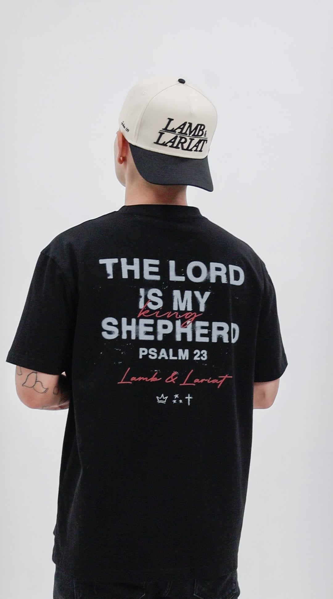 The Lord is my Shepherd Tee - Black